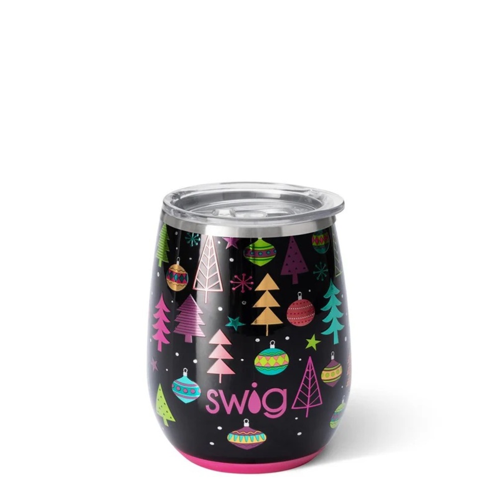 Swig Life Insulated Tumbler - Black with Christmas Design